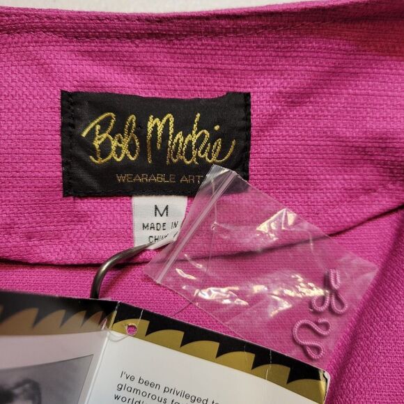 Bob Mackie Y2K Pink Eyelet Kimono Cardigan Cinched Waist Cotton Jacket NEW - Picture 6 of 10